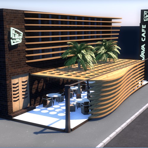 Coffee shop exterior design | 3D contest | 99designs