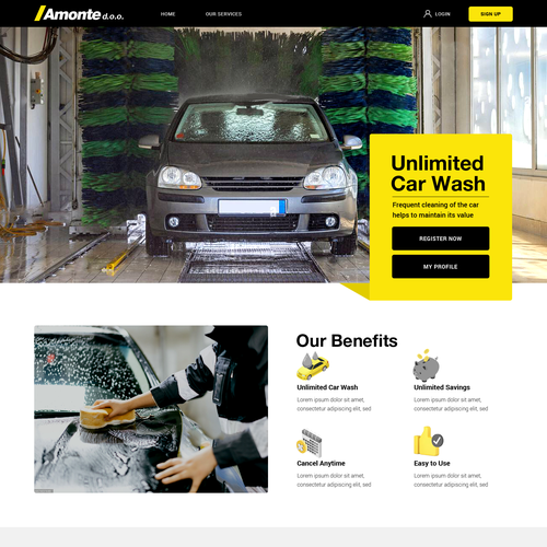 Designs Car wash subscription  page design contest