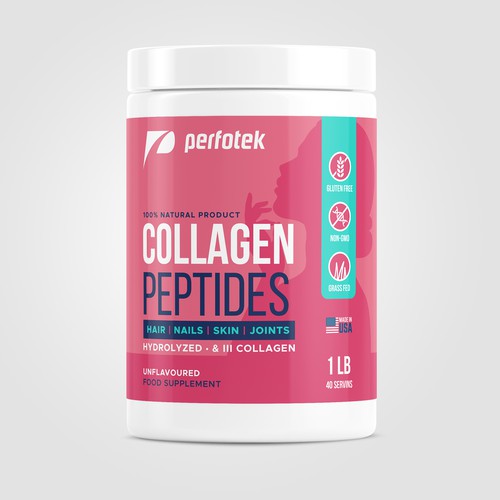 Packaging label for Collagen Peptides jar Design by Igor Calalb