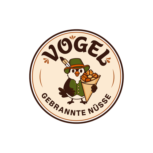 "Logo für den Verkaufsstand  "Gebrannte Nüsse Vogel" auf dem Münchner Oktoberfest" winning Logo design by Pixel_Box