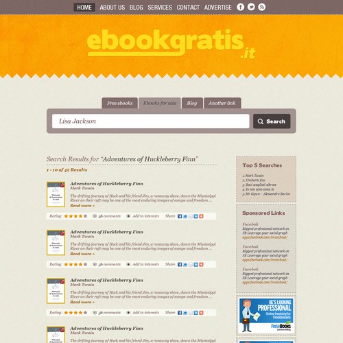 New design with improved usability for EbookGratis.It Design por stylenotmy