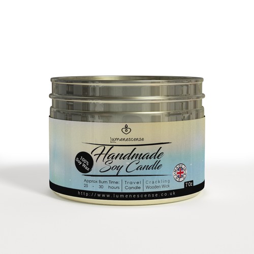 Design a label for a range of beautiful soy candle tins ...
