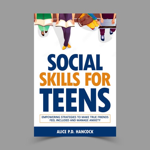 Minimalist Book cover for Teens ages 13-18 suffering from social anxiety and need to learn social skills Design by KMS Arafat