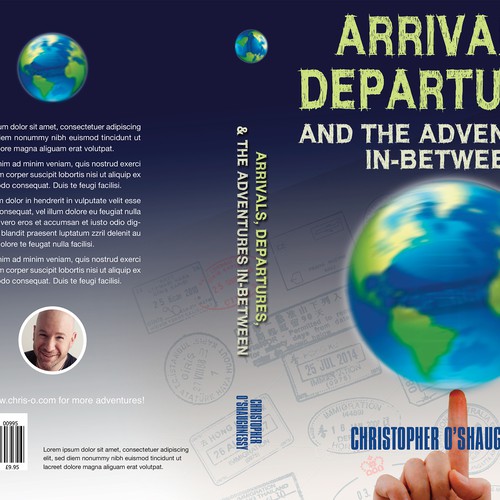 Create impactful, eye-catching book cover for "Arrivals, Departures, and the Adventures In-Between" Design by Callunna