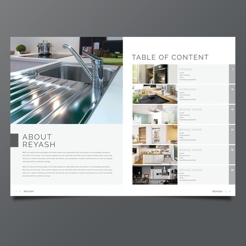 Make us a brochure for our home appliances and kitchen accessories