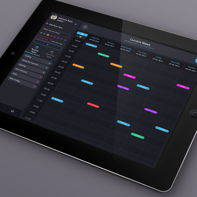 iPad Weekly Planner UX UI App design contest