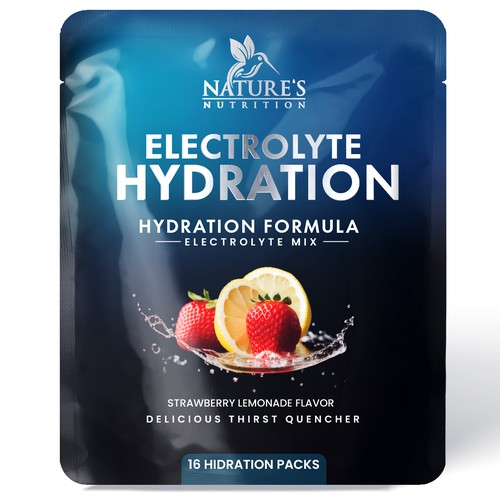 Refreshing Hydration Electrolytes Design Needed for Nature's Nutrition Design by Davi Giolo ★