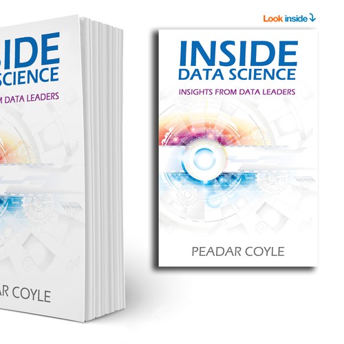 Design a cool, trendy ebook cover for 'Inside Data Science'. Design by Merc Studio