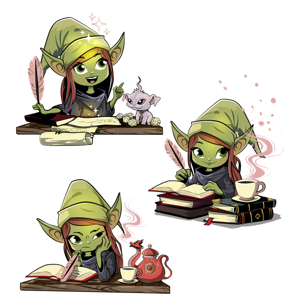 Design by Zackmoore titled "Cute Writing Goblin"