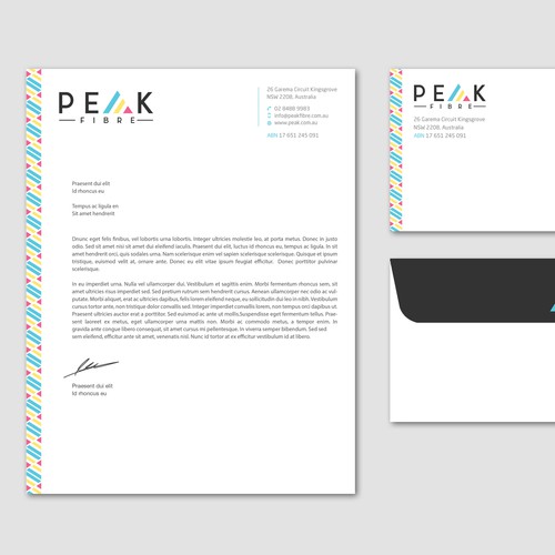 Creative, slick, professional Stationary for New Brand - Peak Fibre - Design by CurveSky™ ☑️