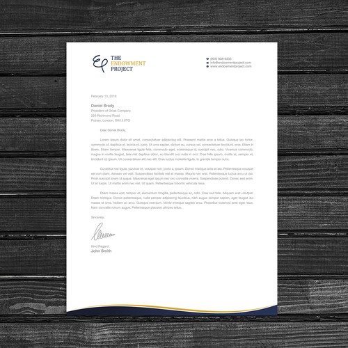 Clean, simple note design, The Endowment Project Design by fastdesign86