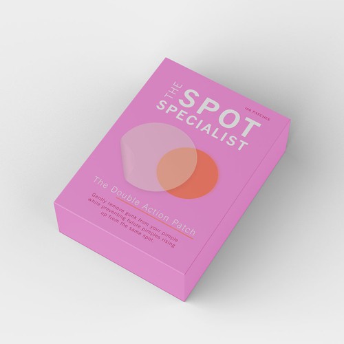 Pimple Patch PACKAGING to appeal to FEMALE BEAUTY user Design by AnaHola