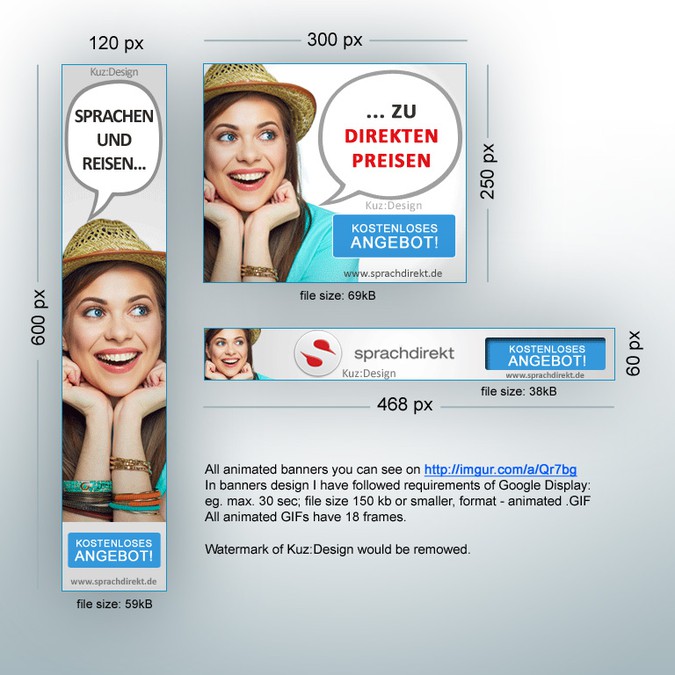 Gif Banner For Online Marketing Language Courses Flash Banner