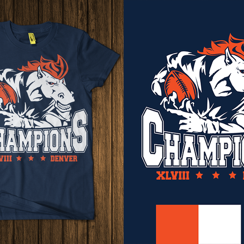 Super bowl champions t shirts logo for denver broncos T shirt