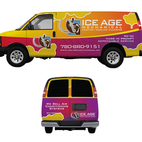 Vehicle signage for Ice Age Mechanical Diseño de Priyo