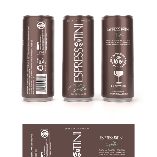 Design by ikoniske™ titled "Bold and luxurious can design for an alcoholic beverage"