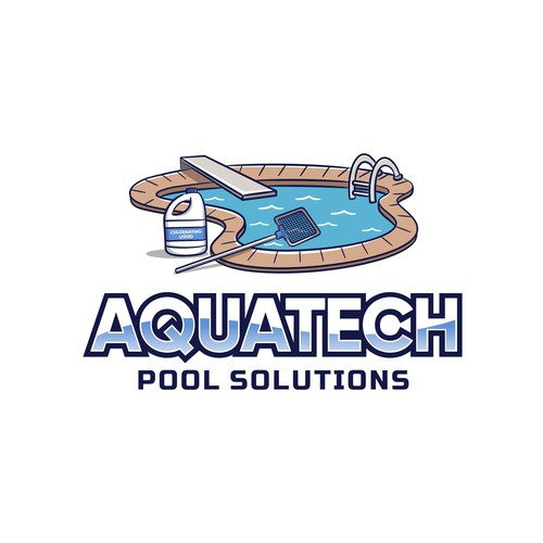 AQUATECH pool solutions logo Design réalisé par Akhbarindo