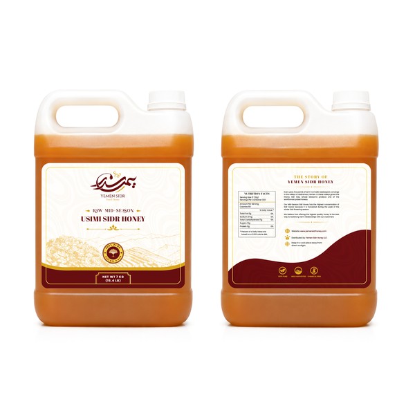 Raw mid season sidr honey product label design