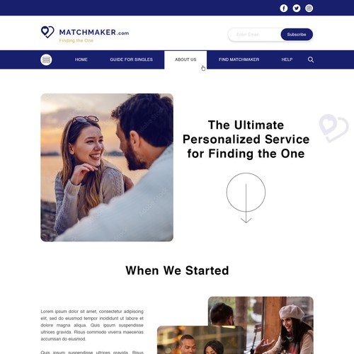 Modern & Sleek Design to Attract Singles who are Stuck at Dating Design by unbox.style⚡️
