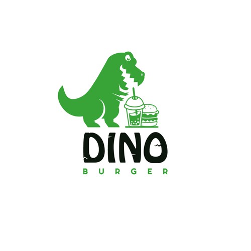 Diseño de Logo d'un dinosaure pour un restaurant fast food et bubble tea. Un logo moderne, simplifié et chill. de Medinart91