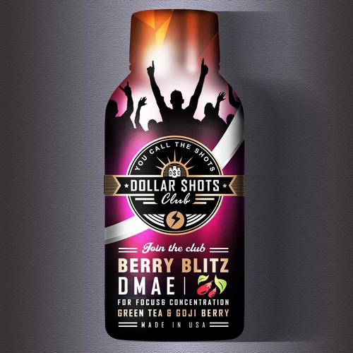 Create an eye-catching energy shot drink bottle design for the relaunch our eCommerce Supplement Shot Co.!! Design by BRAVO-designs