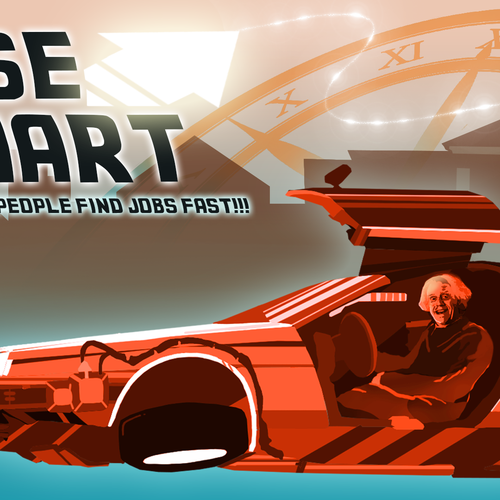 "Back to the Future" in modern flat graphical illustration Diseño de GIRMEN