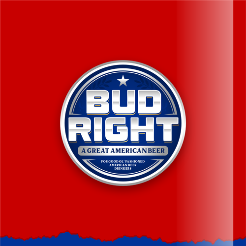 Bud Right.  The great new American Beer for good ol' fashioned American beer drinkers. Design by Voos Studio