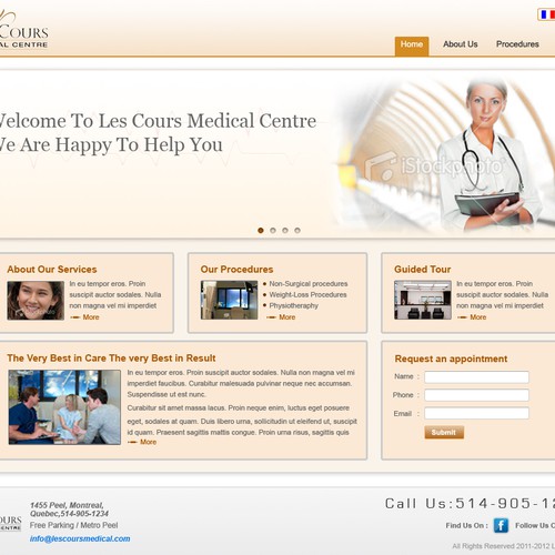 Les Cours Medical Centre needs a new website design Réalisé par sarath143