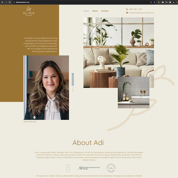 Wix website for Alina Studio