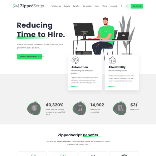 Design a Modern 1 page website for a software Startup! Design by Pinku