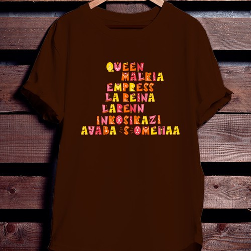African Diaspora "QUEEN" Dialect T-Shirt Design Design by La Chicana