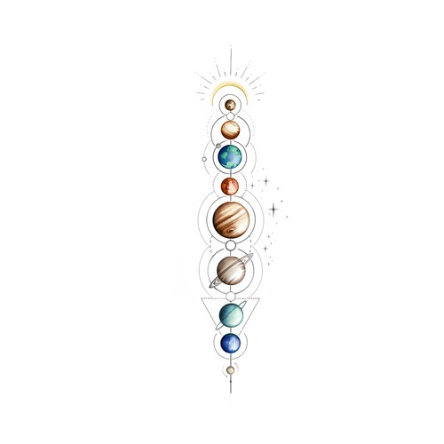 Planetary Tattoo Design Design by LunaMia