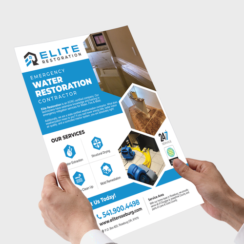 Emergency Water Restoration Flyer Design by Adi Azudin