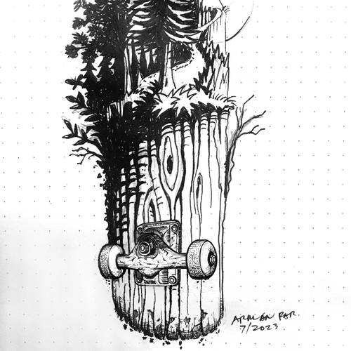 Skateboard Tattoo Design by Armand Par