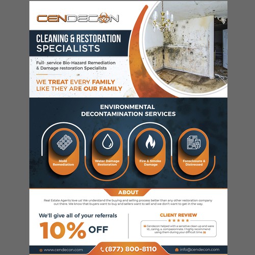 Mold remediation flyer to appeal to realtors & property managers Design by 123Graphics