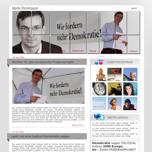 Wordpress Theme for MEP Martin Ehrenhauser Design por Freebgd