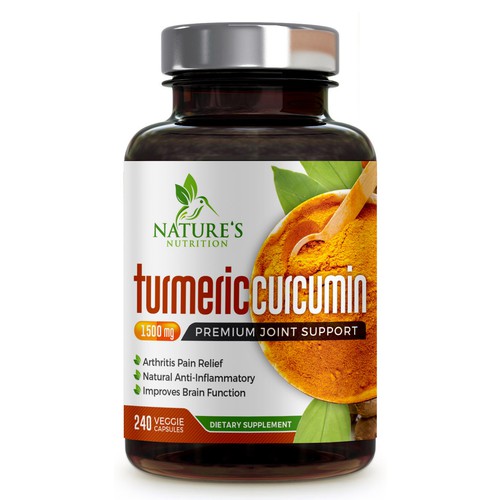 Nature's Nutrition needs a "beautiful label" for its Turmeric Extract bottle Design by Sonia Maggi