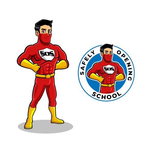 Logo for a group of Super Hero's working to get Kids back to school Design by Mouser®