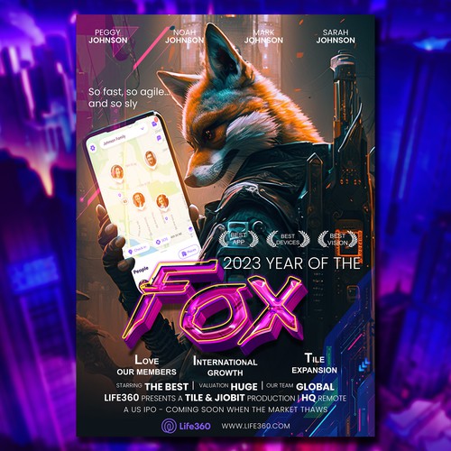 Life360 2023 Year of the Fox Poster Design by Rockinrule