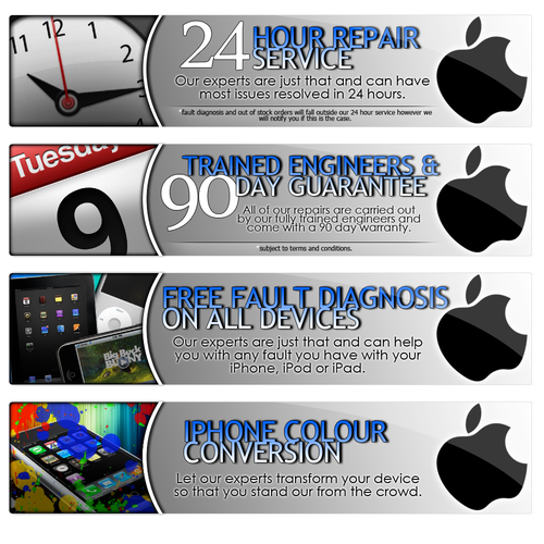 New banner ad wanted for iPhone Repairs Design by Treppy