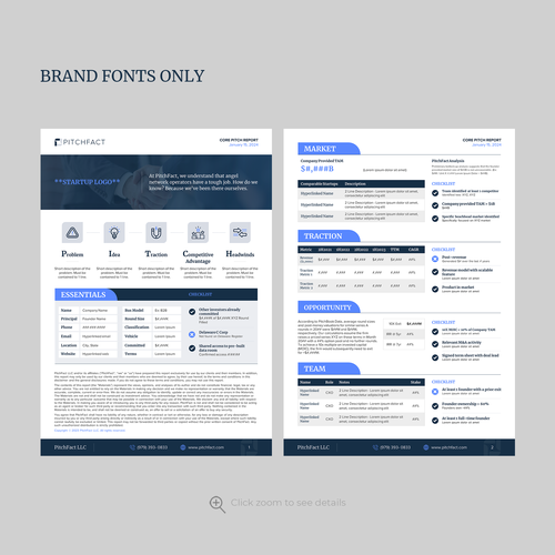 Designs | Level up a 2-page report for our investment research firm ...