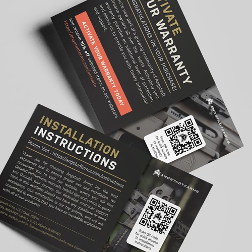 Warranty activation flyer for gun company (postcard) Design by AyaiPop