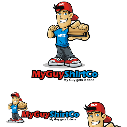 Design a cartoon guy logo for t-shirt printing company Design by .m.i.a.