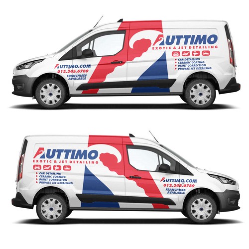 Eye- Catching Van Wrap for our Exotic car & Private Jet Detailing Business. Design by Rockyman