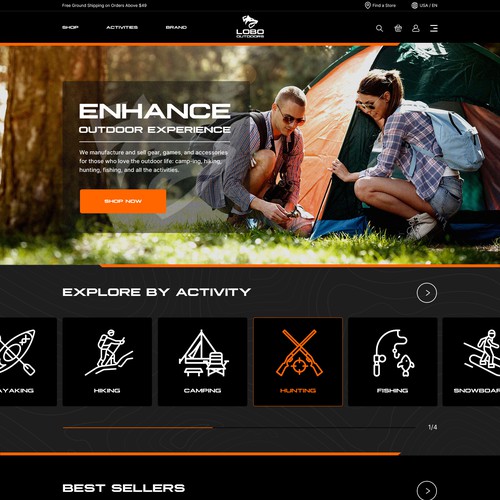 We need an outstanding web design for our shopify outdoor gear store | Web page design contest