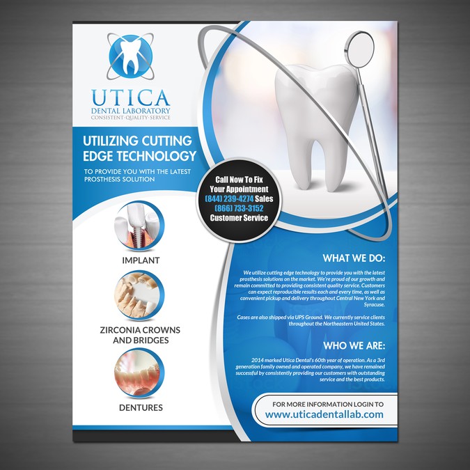 Utica Dental Lab Direct Mail Marketing Campaign Postcard, flyer or