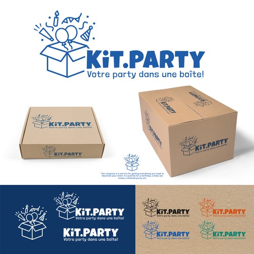 Design a fun logo for a businees offering a party in a box! Design by AdryQ