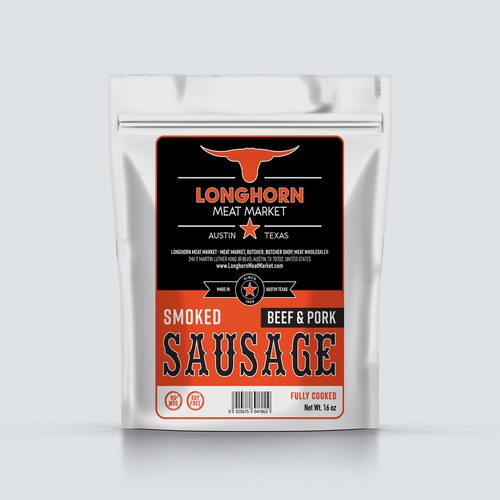 Smoked Sausage Label Design by BCBranding