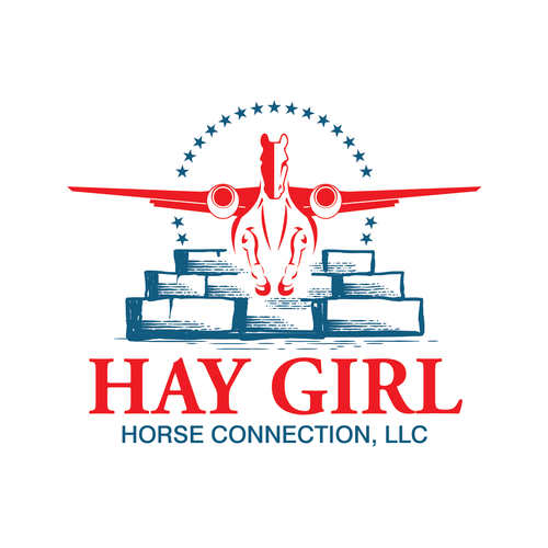 High flying horse showing athleticism - Go GET THEM ATTITUDE to sell Hay on website Design by flynexus