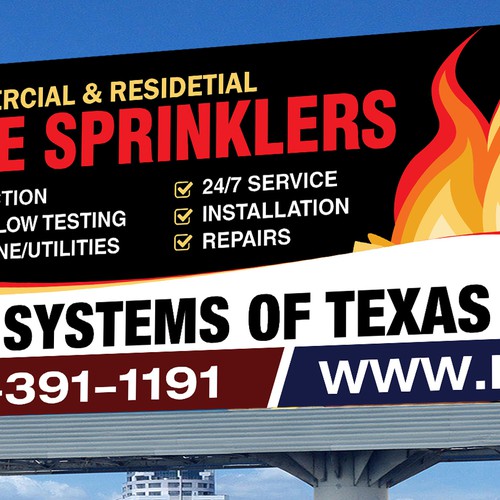 Eye catching B2B fire sprinkler signage Design by abirk1